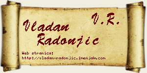Vladan Radonjić vizit kartica